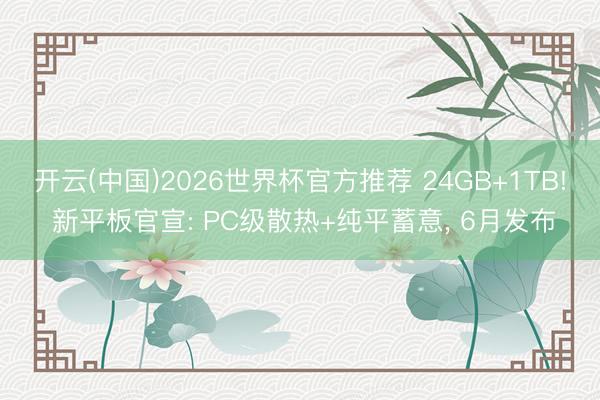 开云(中国)2026世界杯官方推荐 24GB+1TB! 新平板官宣: PC级散热+纯平蓄意， 6月发布