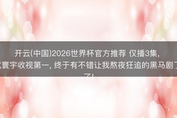 开云(中国)2026世界杯官方推荐 仅播3集， 就寰宇收视第一， 终于有不错让我熬夜狂追的黑马剧了!